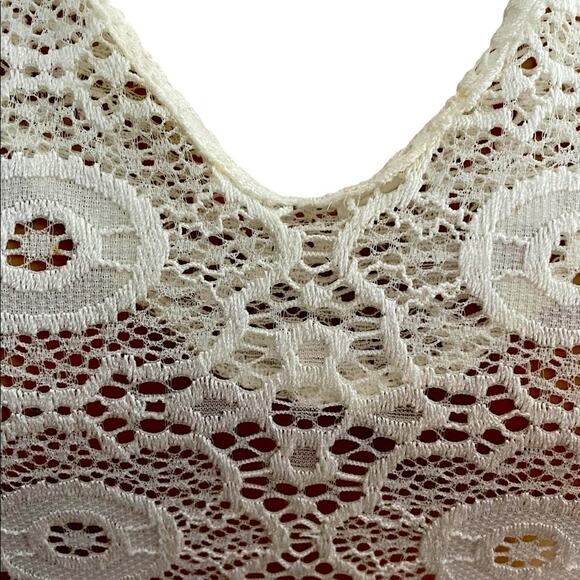 Mark’s There Paris Cream Gold Designer Lace Crochet Tunic O/S - Picture 8 of 11